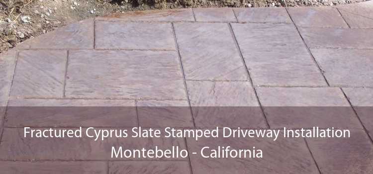 Fractured Cyprus Slate Stamped Driveway Installation Montebello - California