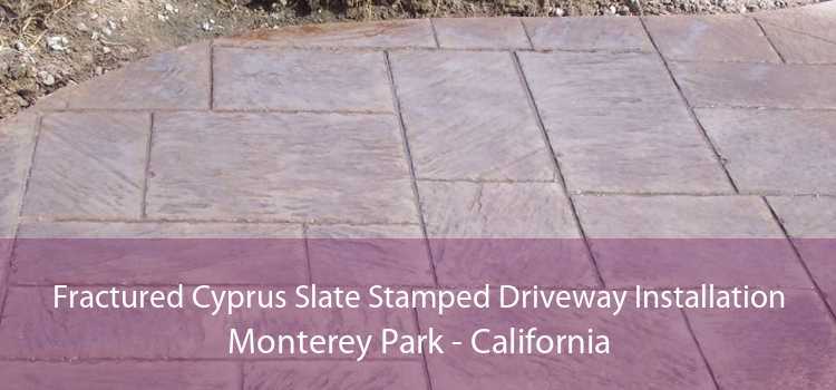 Fractured Cyprus Slate Stamped Driveway Installation Monterey Park - California