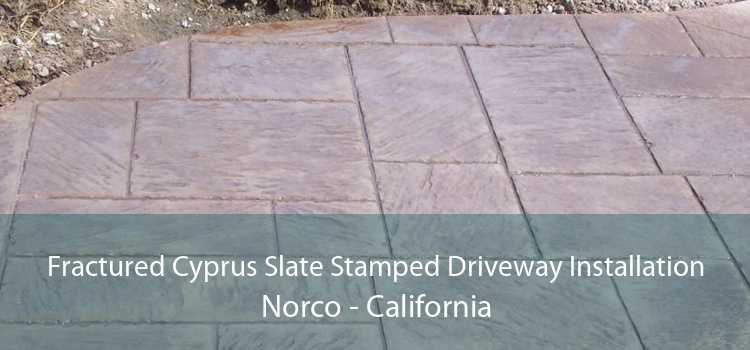 Fractured Cyprus Slate Stamped Driveway Installation Norco - California