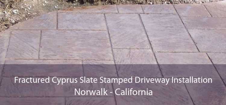 Fractured Cyprus Slate Stamped Driveway Installation Norwalk - California