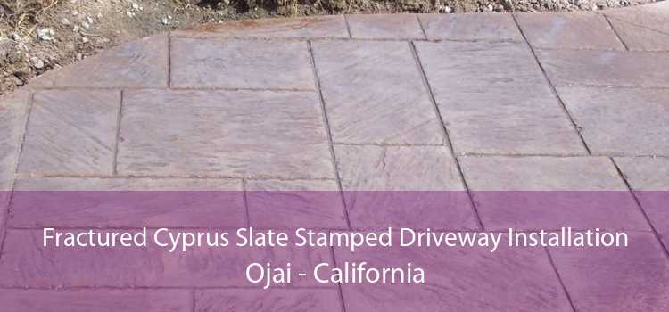 Fractured Cyprus Slate Stamped Driveway Installation Ojai - California
