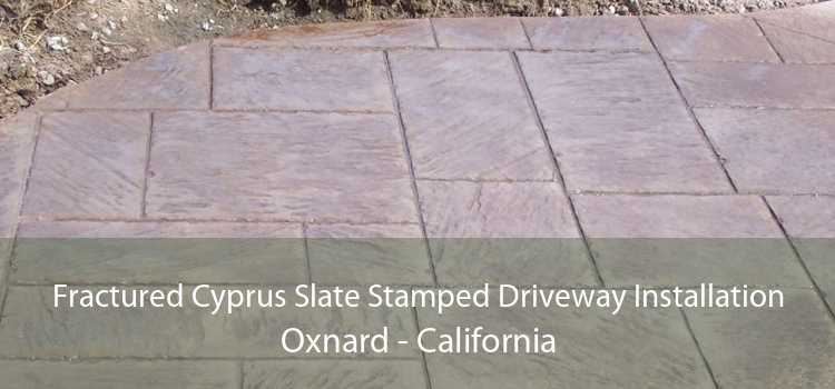 Fractured Cyprus Slate Stamped Driveway Installation Oxnard - California