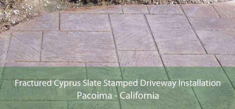 Fractured Cyprus Slate Stamped Driveway Installation Pacoima - California
