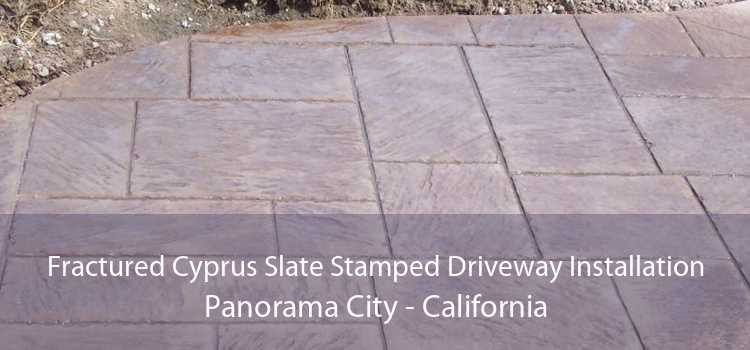 Fractured Cyprus Slate Stamped Driveway Installation Panorama City - California