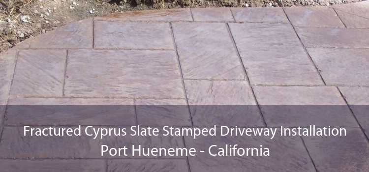 Fractured Cyprus Slate Stamped Driveway Installation Port Hueneme - California
