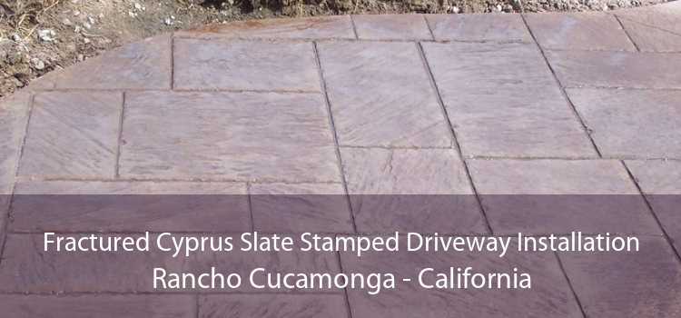 Fractured Cyprus Slate Stamped Driveway Installation Rancho Cucamonga - California