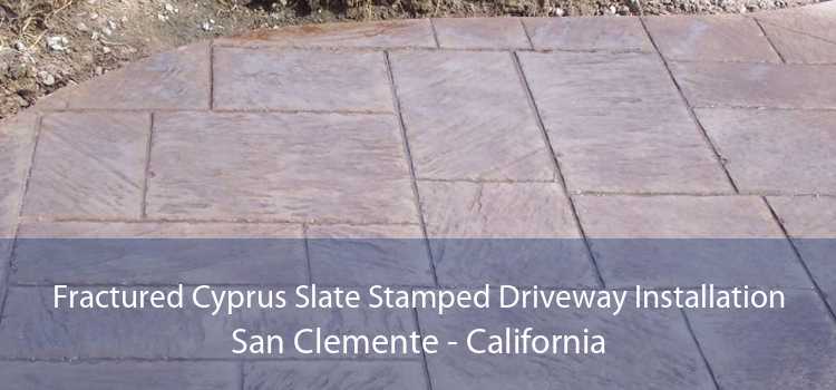 Fractured Cyprus Slate Stamped Driveway Installation San Clemente - California