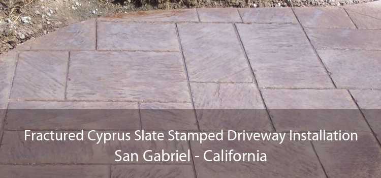 Fractured Cyprus Slate Stamped Driveway Installation San Gabriel - California