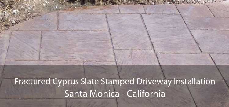 Fractured Cyprus Slate Stamped Driveway Installation Santa Monica - California