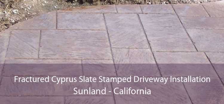 Fractured Cyprus Slate Stamped Driveway Installation Sunland - California