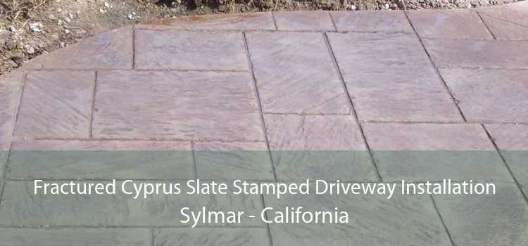 Fractured Cyprus Slate Stamped Driveway Installation Sylmar - California