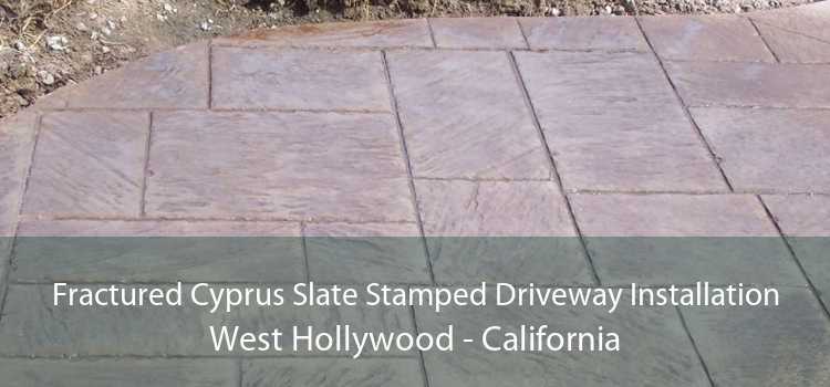 Fractured Cyprus Slate Stamped Driveway Installation West Hollywood - California