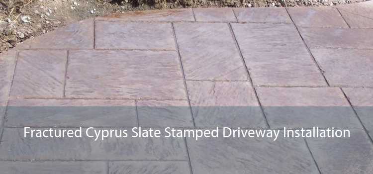 Fractured Cyprus Slate Stamped Driveway Installation 