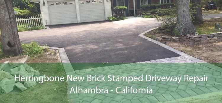 Herringbone New Brick Stamped Driveway Repair Alhambra - California