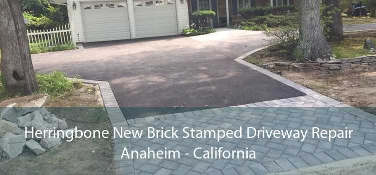 Herringbone New Brick Stamped Driveway Repair Anaheim - California