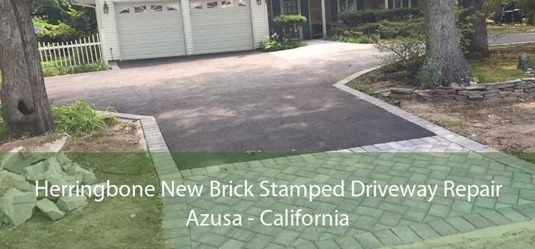 Herringbone New Brick Stamped Driveway Repair Azusa - California