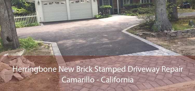 Herringbone New Brick Stamped Driveway Repair Camarillo - California