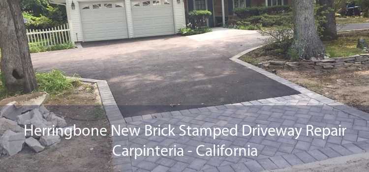 Herringbone New Brick Stamped Driveway Repair Carpinteria - California