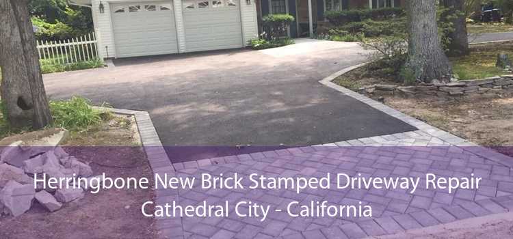 Herringbone New Brick Stamped Driveway Repair Cathedral City - California