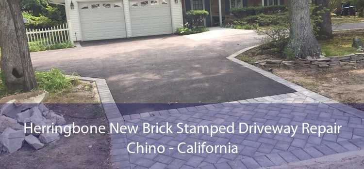 Herringbone New Brick Stamped Driveway Repair Chino - California