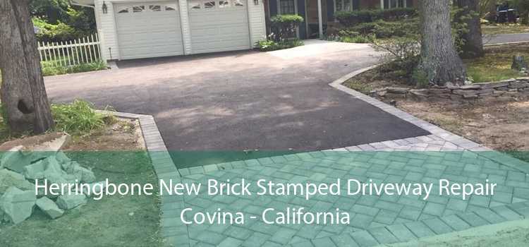 Herringbone New Brick Stamped Driveway Repair Covina - California