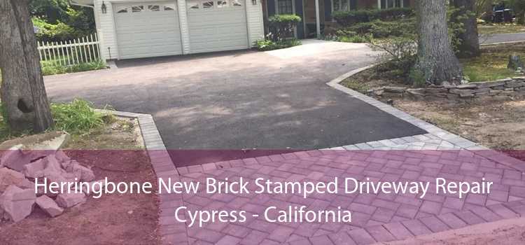 Herringbone New Brick Stamped Driveway Repair Cypress - California