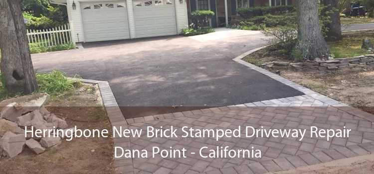 Herringbone New Brick Stamped Driveway Repair Dana Point - California