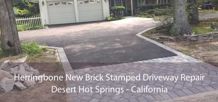 Herringbone New Brick Stamped Driveway Repair Desert Hot Springs - California
