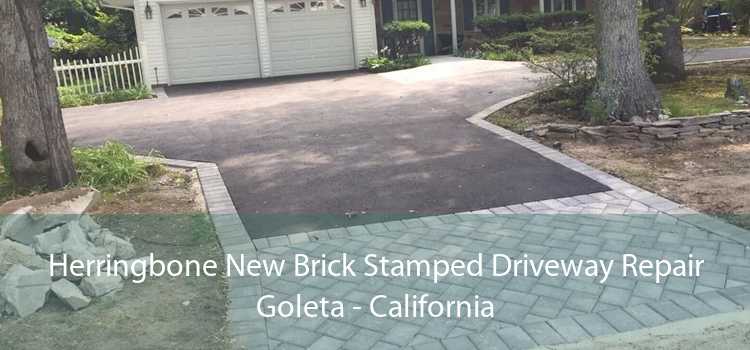 Herringbone New Brick Stamped Driveway Repair Goleta - California