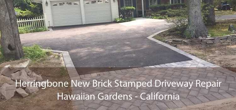 Herringbone New Brick Stamped Driveway Repair Hawaiian Gardens - California