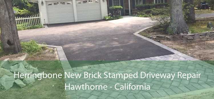 Herringbone New Brick Stamped Driveway Repair Hawthorne - California