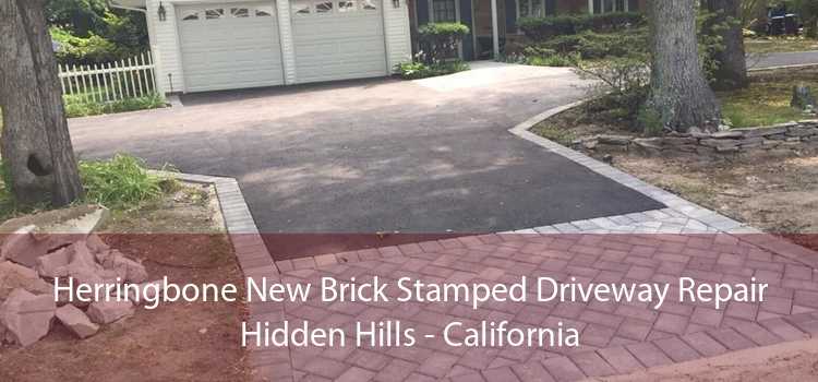 Herringbone New Brick Stamped Driveway Repair Hidden Hills - California