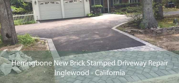 Herringbone New Brick Stamped Driveway Repair Inglewood - California