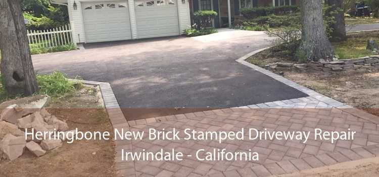 Herringbone New Brick Stamped Driveway Repair Irwindale - California