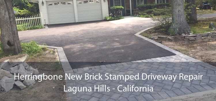 Herringbone New Brick Stamped Driveway Repair Laguna Hills - California