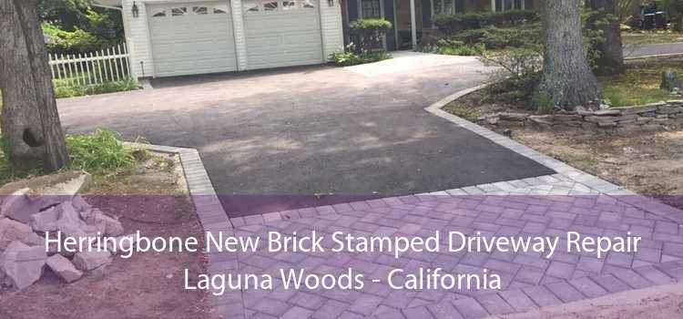 Herringbone New Brick Stamped Driveway Repair Laguna Woods - California