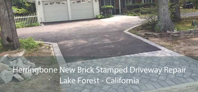 Herringbone New Brick Stamped Driveway Repair Lake Forest - California