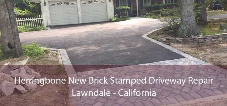 Herringbone New Brick Stamped Driveway Repair Lawndale - California