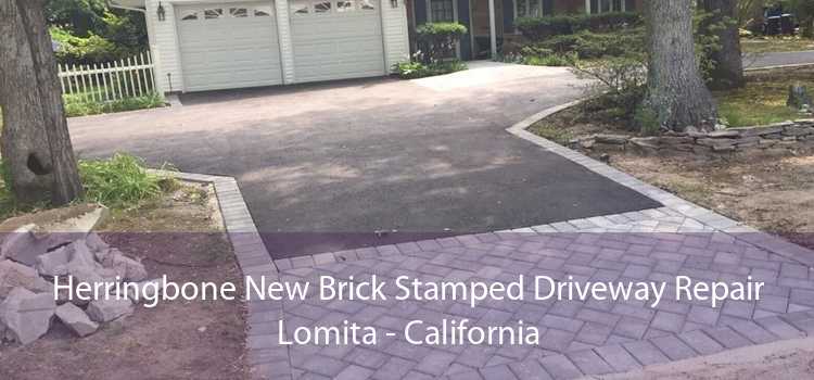 Herringbone New Brick Stamped Driveway Repair Lomita - California