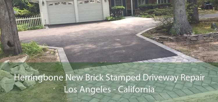 Herringbone New Brick Stamped Driveway Repair Los Angeles - California
