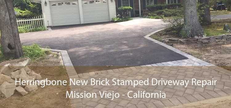 Herringbone New Brick Stamped Driveway Repair Mission Viejo - California