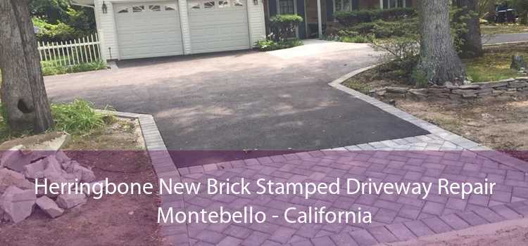 Herringbone New Brick Stamped Driveway Repair Montebello - California