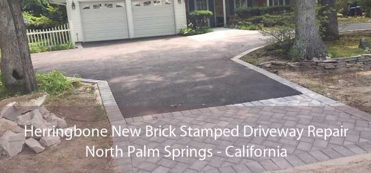 Herringbone New Brick Stamped Driveway Repair North Palm Springs - California