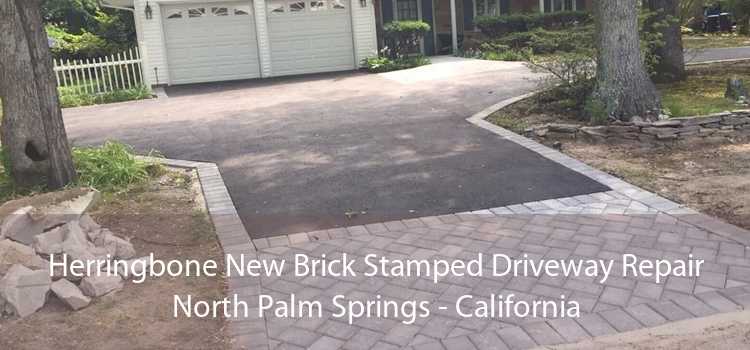 Herringbone New Brick Stamped Driveway Repair North Palm Springs - California