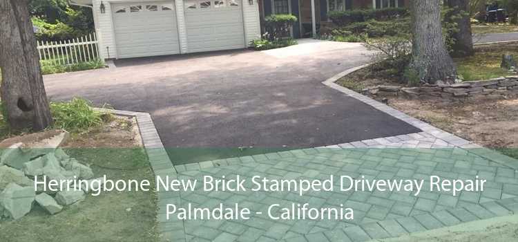 Herringbone New Brick Stamped Driveway Repair Palmdale - California