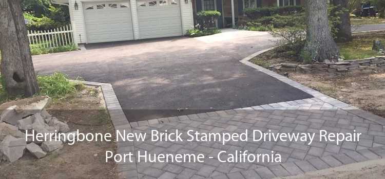 Herringbone New Brick Stamped Driveway Repair Port Hueneme - California