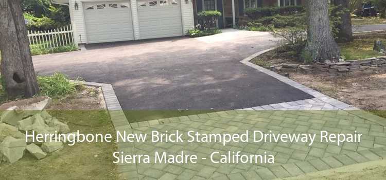 Herringbone New Brick Stamped Driveway Repair Sierra Madre - California