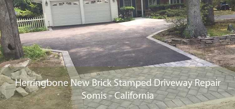 Herringbone New Brick Stamped Driveway Repair Somis - California