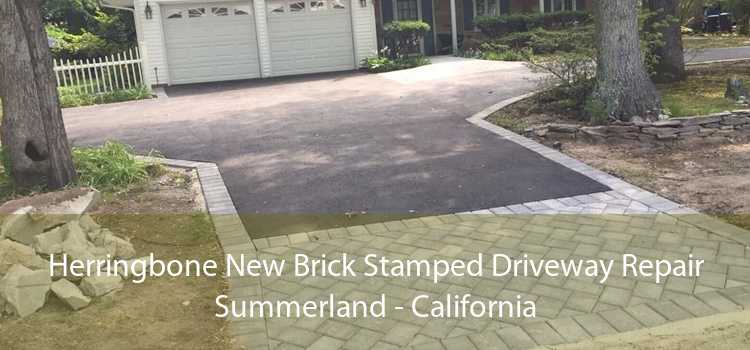 Herringbone New Brick Stamped Driveway Repair Summerland - California