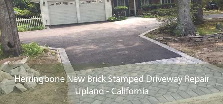 Herringbone New Brick Stamped Driveway Repair Upland - California